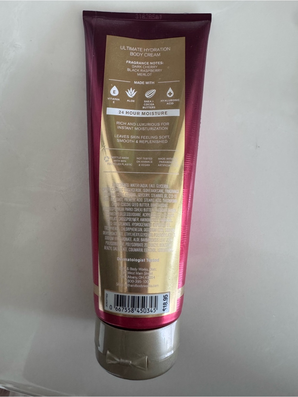 Bath & Body Works Black Cherry Merlot Body Cream - Deep Berry Red and Gold - Picture 2 of 3